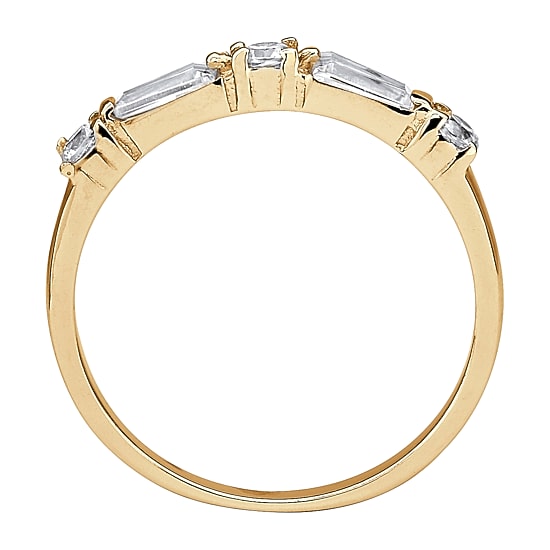 DiamonArt® 2MM 1 CT. T.W. White Cubic Zirconia 14K Gold Over Silver Band