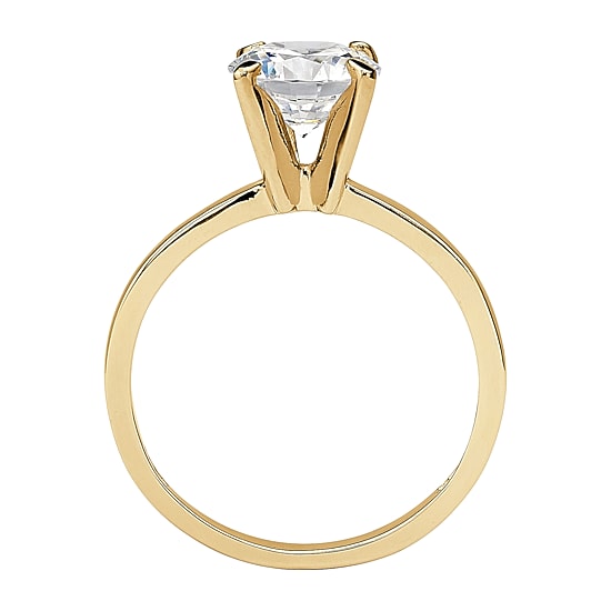 DiamonArt® Womens 2 CT. T.W. White Cubic Zirconia 14K Gold Over Silver Engagement Ring