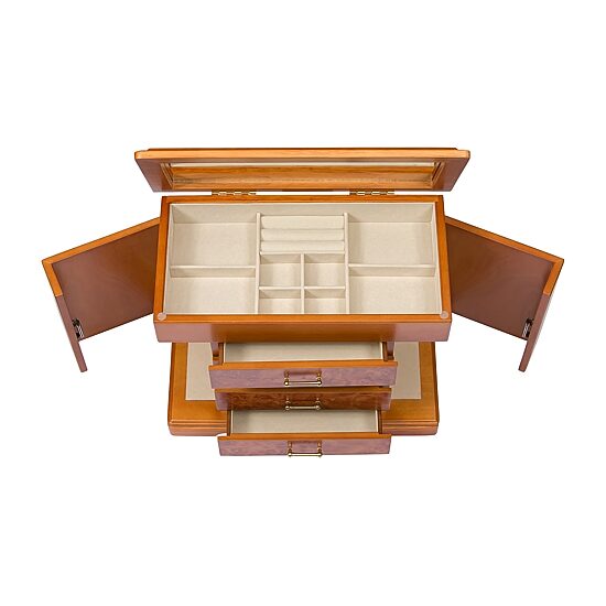 Mele and Co Greta Oak-Finish Jewelry Box