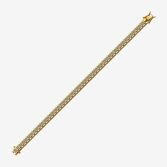 Sparkle Allure Diamond Accent 14K Gold Over Bronze 7.25 Inch Tennis Bracelet