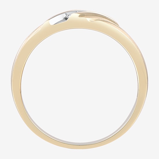 Mens 1/8 CT. T.W. Natural White Diamond 10K Gold Wedding Band