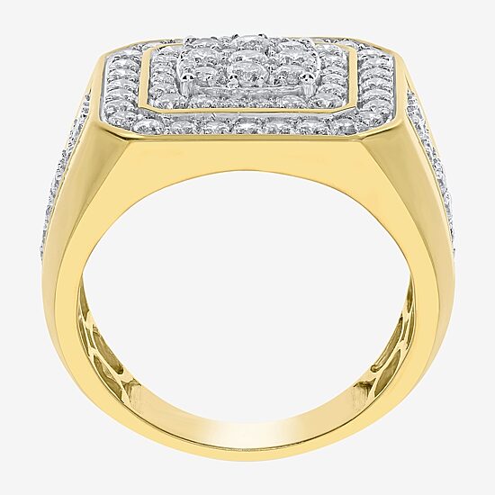 Mens 2 CT. T.W. Natural White Diamond 10K Gold Fashion Ring