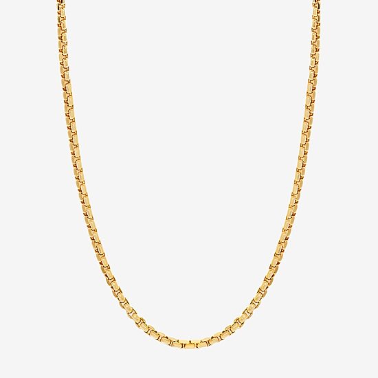 Womens 14K Gold 24 Inch Box Chain Necklace