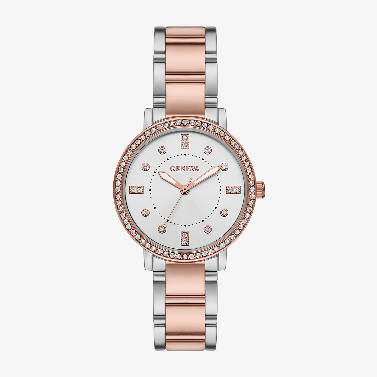 Geneva Womens Crystal Accent Two Tone Bracelet Watch Fmdjm242