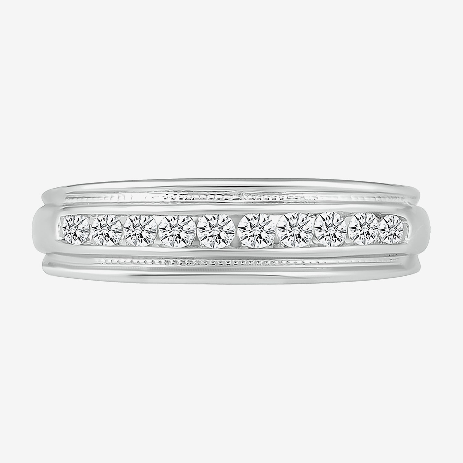 Mens 3.5MM 1/2 CT. T.W. Natural White Diamond 14K Gold Wedding Band