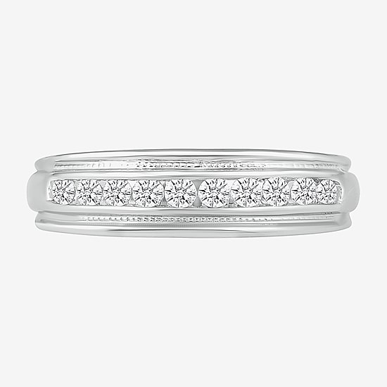 Mens 3.5MM 1/2 CT. T.W. Natural White Diamond 14K Gold Wedding Band