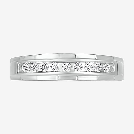 Mens 3.5MM 1/4 CT. T.W. Natural White Diamond 14K Gold Wedding Band