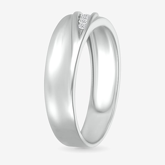 Mens 5MM 1/6 CT. T.W. Natural White Diamond 10K Gold Wedding Band