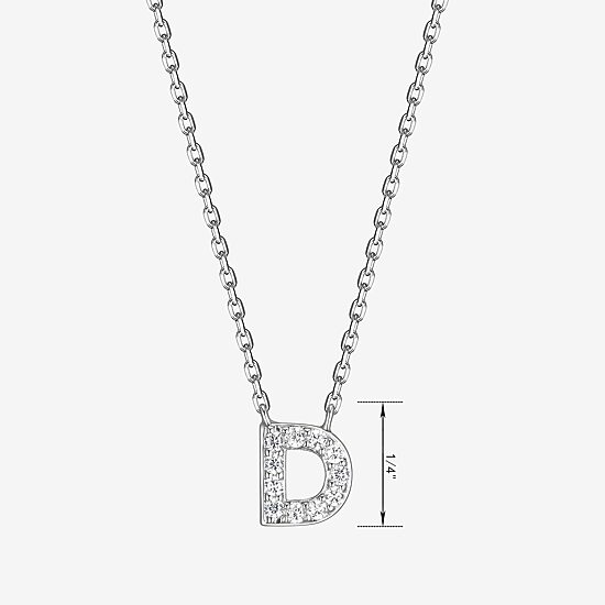 Womens 1/10 CT. T.W. Cubic Zirconia Sterling Silver Round 18 Inch Pendant Necklace