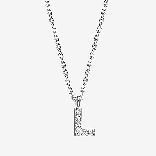Womens Diamond Accent Cubic Zirconia Sterling Silver Round 18 Inch Pendant Necklace