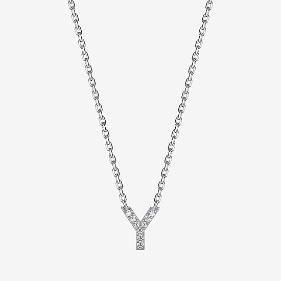 Womens Diamond Accent Cubic Zirconia Sterling Silver 18 Inch Pendant Necklace