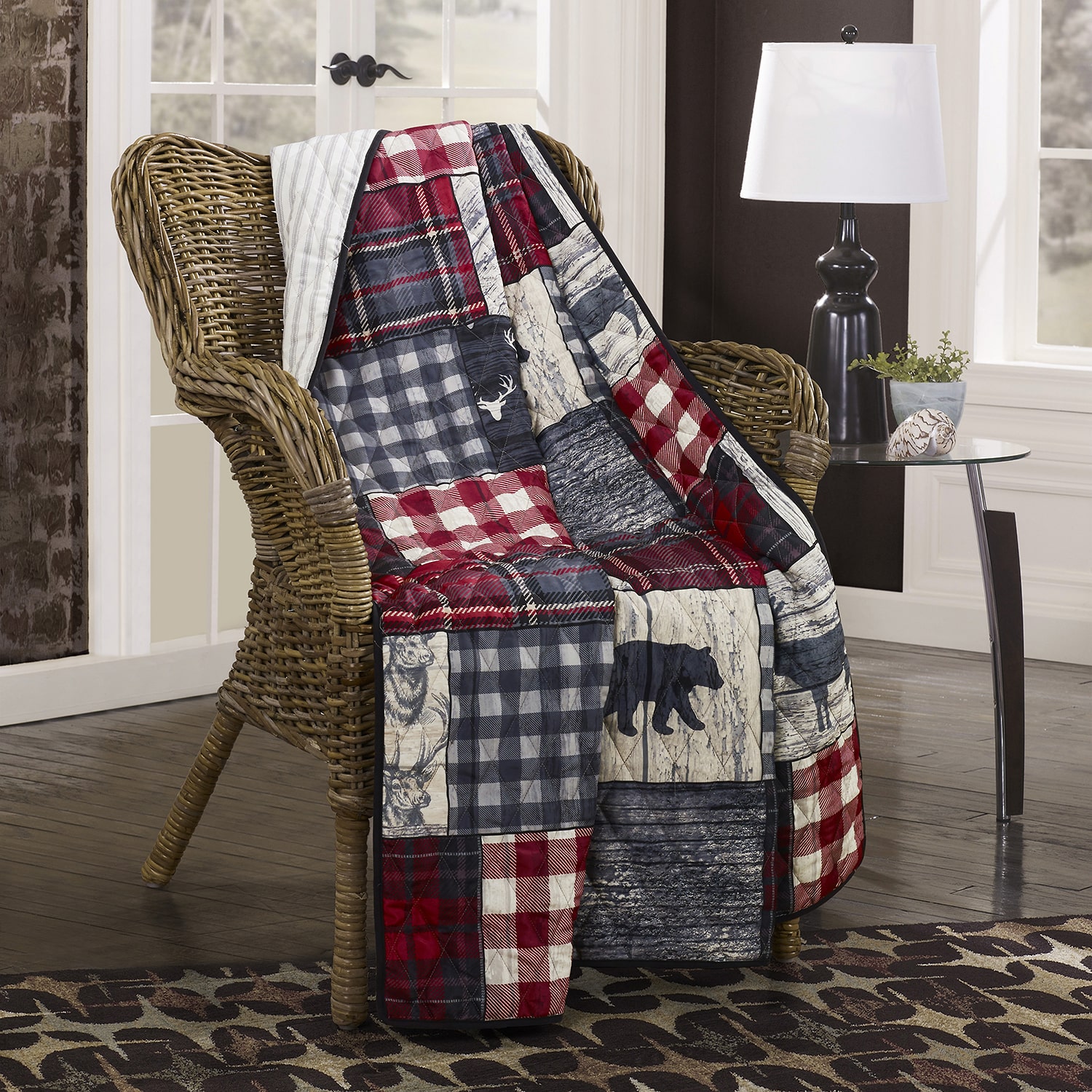Your Lifestyle By Donna Sharp Timber Washable REVERSIBLE Lightweight Throw