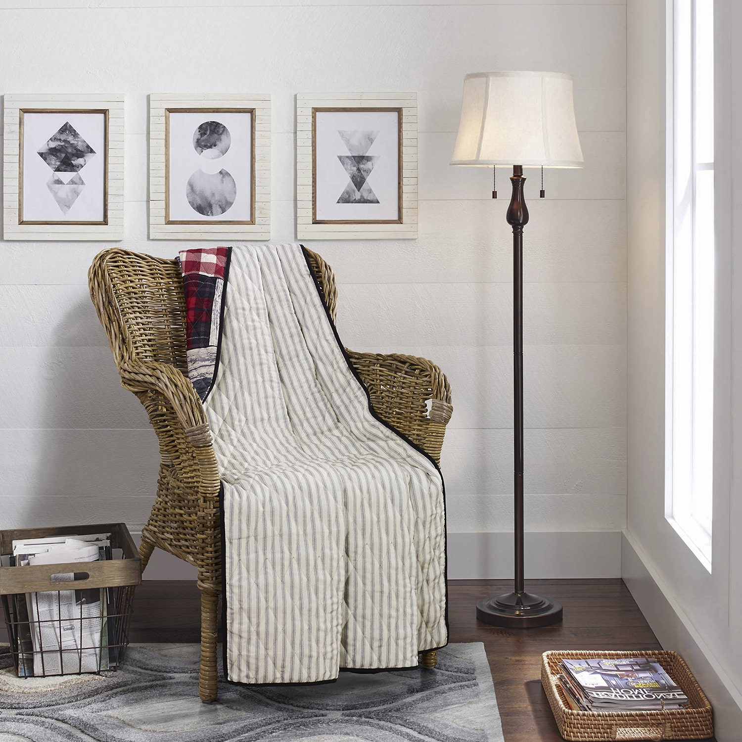 Your Lifestyle By Donna Sharp Timber Washable REVERSIBLE Lightweight Throw