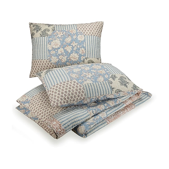 Mary Jane's Home Provencal Rose 3-pc. Embroidered Quilt Set