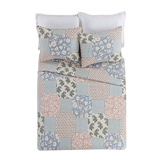 Mary Jane's Home Provencal Rose 3-pc. Embroidered Quilt Set