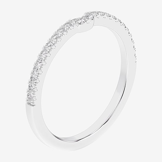 (G-H / Si1-Si2) Womens 1/6 CT. T.W. Lab Grown White Diamond 14K Gold Wedding Band