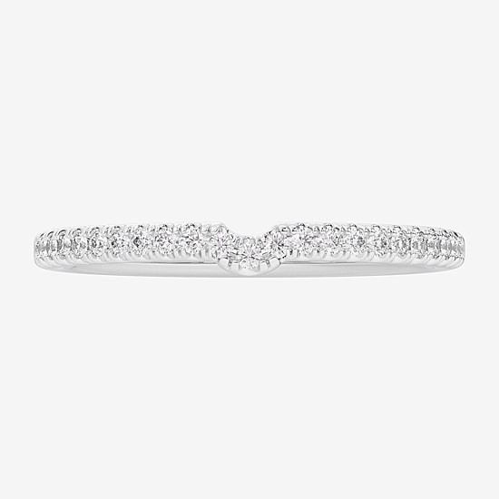 (G-H / Si1-Si2) Womens 1/6 CT. T.W. Lab Grown White Diamond 14K Gold Wedding Band