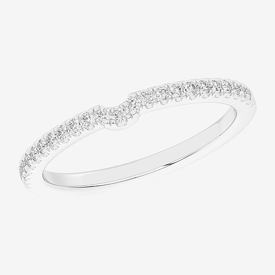 (G-H / Si1-Si2) Womens 1/6 CT. T.W. Lab Grown White Diamond 14K Gold Wedding Band