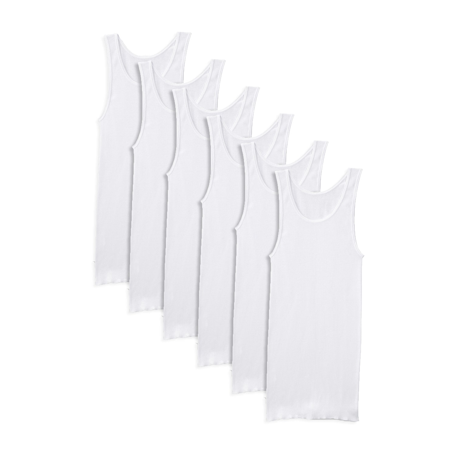 Fruit of the Loom Premium Bonus Pack Mens Crew Neck Sleeveless 6 Pack Tank