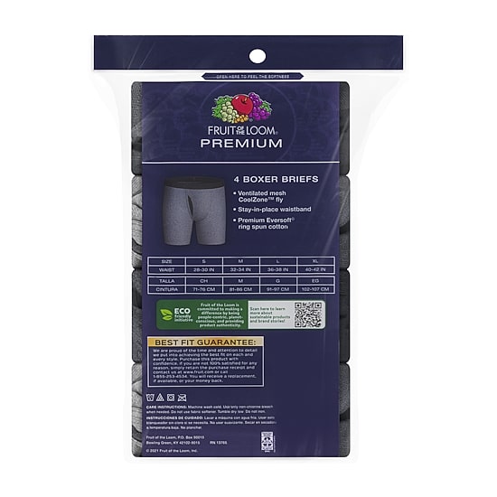 Fruit of the Loom Cool Zone Fly Mens 4 Pack Boxer Briefs Jc4bl7c