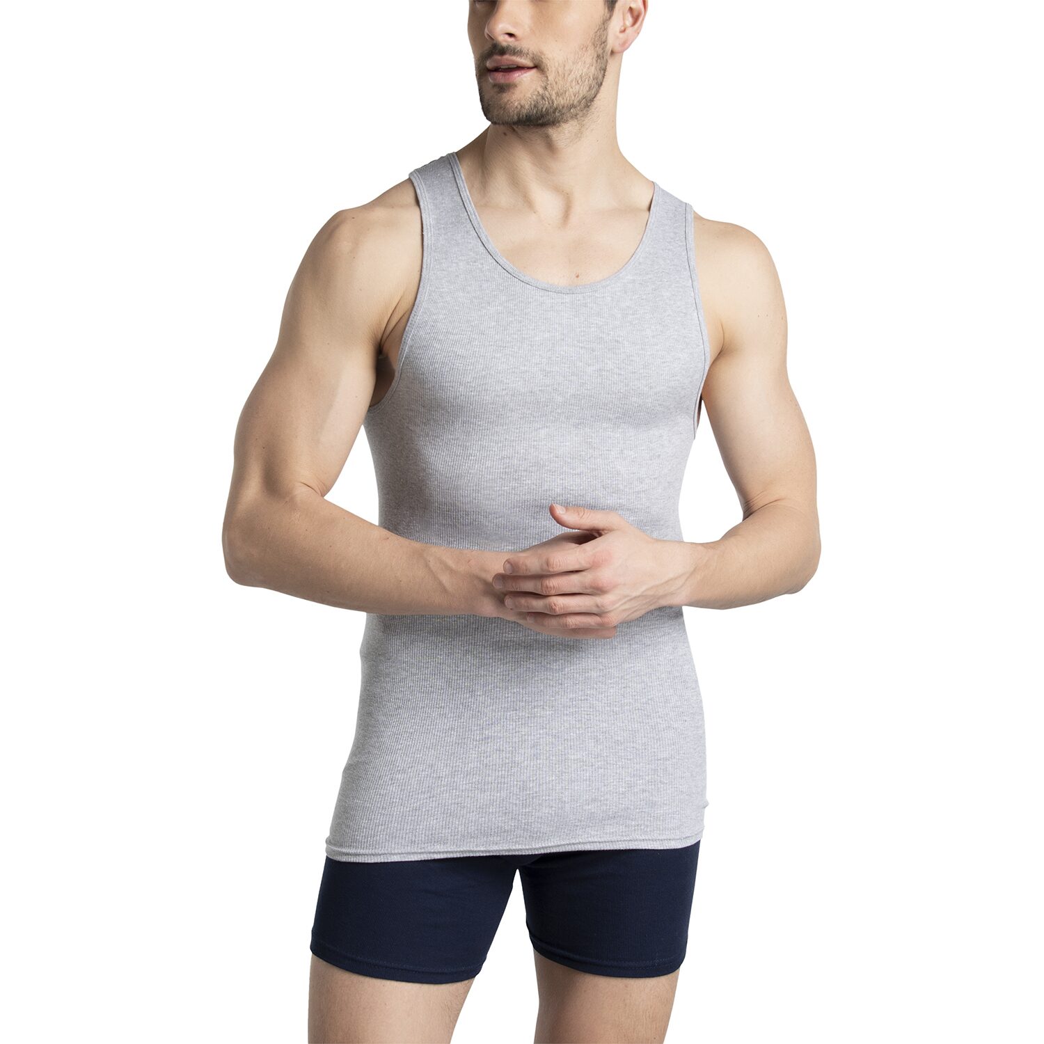 Fruit of the Loom Premium Cotton Mens Round Neck Sleeveless 4 Pack Tank