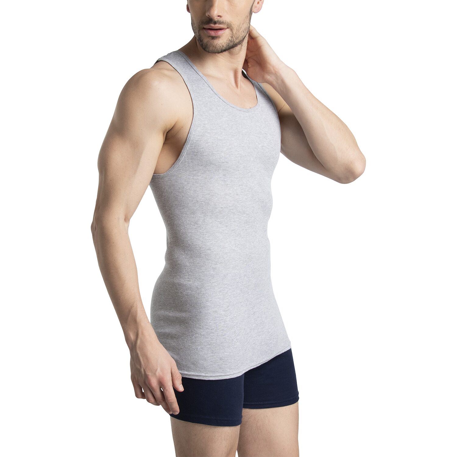 Fruit of the Loom Premium Cotton Mens Round Neck Sleeveless 4 Pack Tank