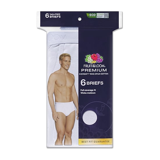 Fruit of the Loom Premium Cotton Mens 6 Pack Briefs Jc6p761, Color