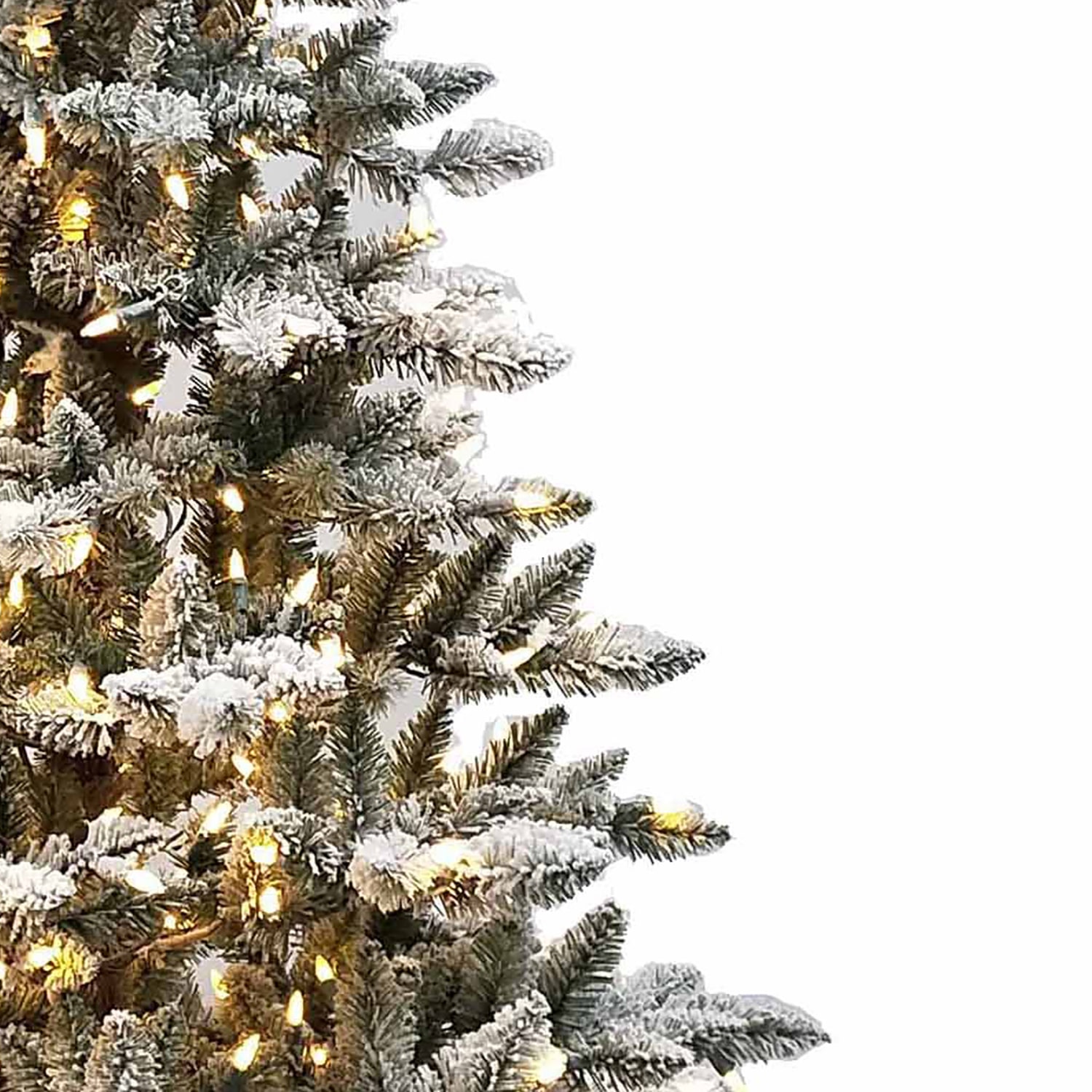 Kurt Adler Warm White Led Snow 6 Foot Pre-Lit Flocked Pine Christmas Tree