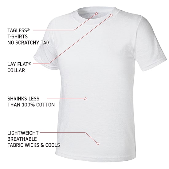 Hanes Ultimate Little & Big Boys 5 Pack Moisture-Wicking Crew Neck Short Sleeve T-Shirt