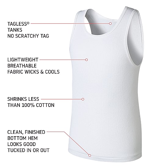 Hanes Ultimate Little & Big Boys 5 Pack U Neck Lightweight Tank