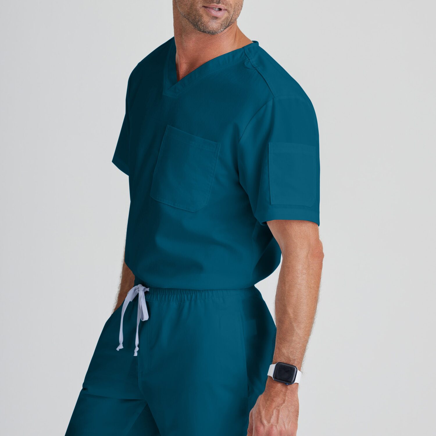 Grey's Anatomy™ by Barco Classic Grt091 Evan 2-Pocket Mens Big and Tall V Neck Short Sleeve Moisture Wicking Scrub Top