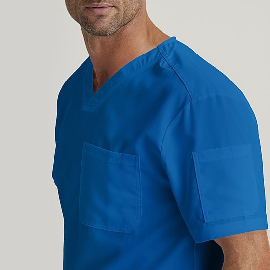 Grey's Anatomy™ by Barco Classic Grt091 Evan 2-Pocket Mens Big and Tall V Neck Short Sleeve Moisture Wicking Scrub Top
