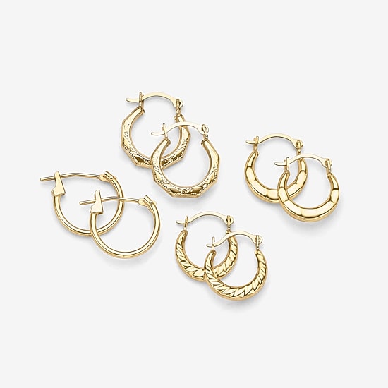 Womens 14K Gold 10.6mm Round Hoop Earrings
