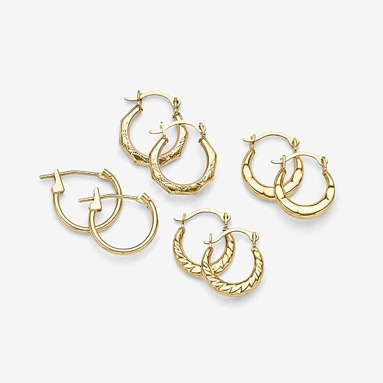 Womens 14K Gold 10.7mm Round Hoop Earrings