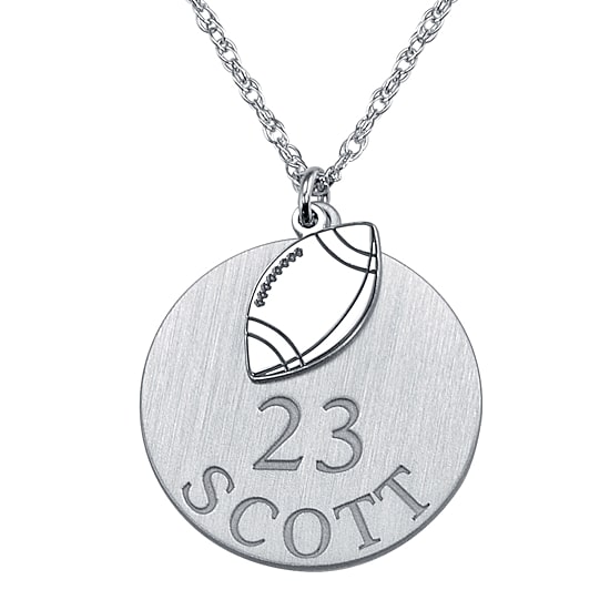 Personalized Football 20mm Pendant Necklace