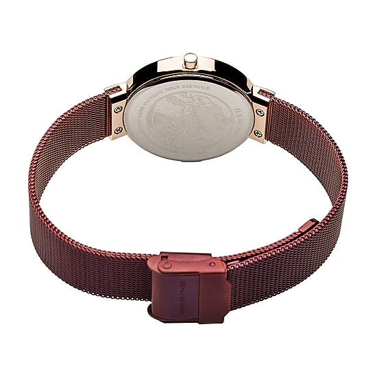 Bering Womens Red Stainless Steel 2-pc. Watch Boxed Set 14531-363g