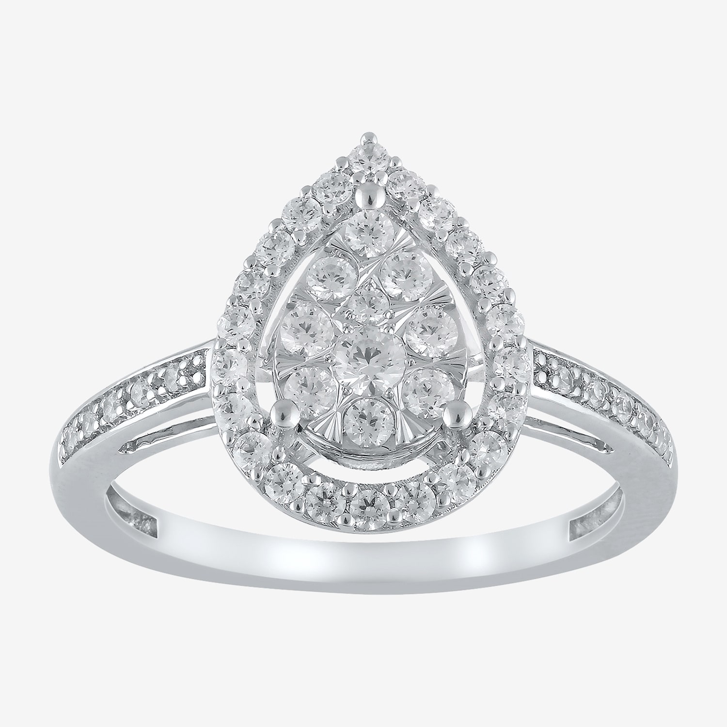 Womens 1/2 CT. T.W. Natural White Diamond 14K Two Tone Gold Cocktail Ring