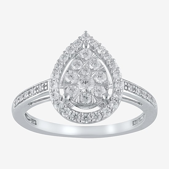 Womens 1/2 CT. T.W. Natural White Diamond 14K Two Tone Gold Cocktail Ring