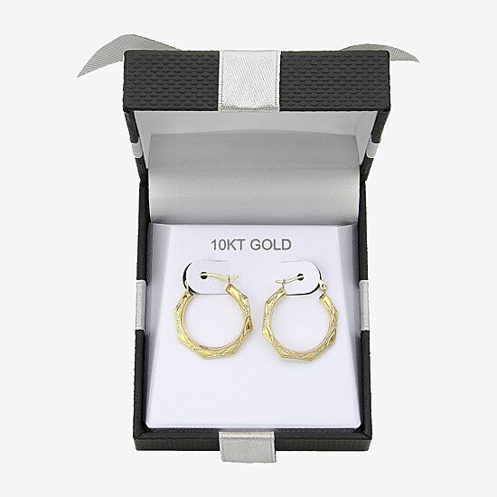 Womens 10K Gold 22.5mm Round Hoop Earrings