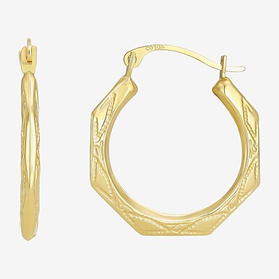 Womens 10K Gold 22.5mm Round Hoop Earrings
