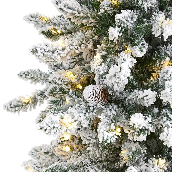 Nearly Natural 6 Foot Flocked Fir Christmas Tree