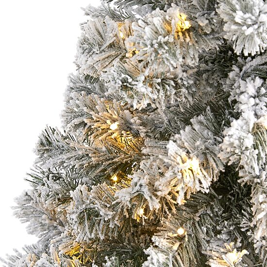 Nearly Natural 4 Foot Flocked Fir Christmas Tree