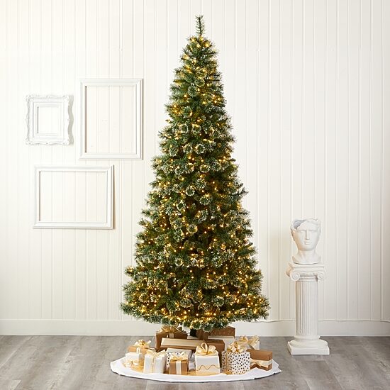 Nearly Natural 9 Foot Pre-Lit Pine Christmas Tree