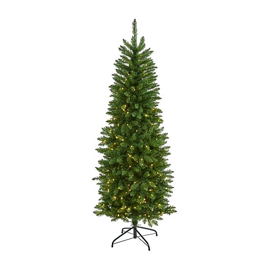 Nearly Natural 6 Foot Pre-Lit Pine Christmas Tree