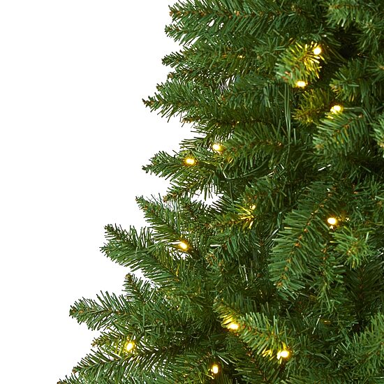 Nearly Natural 6 Foot Pre-Lit Pine Christmas Tree