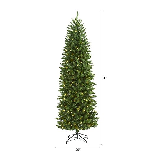 Nearly Natural 6 1/2 Foot Pre-Lit Pine Christmas Tree