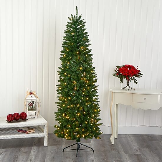 Nearly Natural 6 1/2 Foot Pre-Lit Pine Christmas Tree