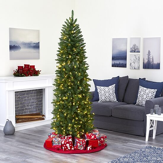 Nearly Natural 6 1/2 Foot Pre-Lit Pine Christmas Tree