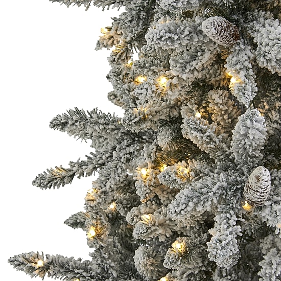 Nearly Natural 7 1/2 Foot Flocked Fir Christmas Tree