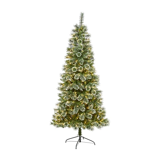 Nearly Natural 7 Foot Pre-Lit Pine Christmas Tree